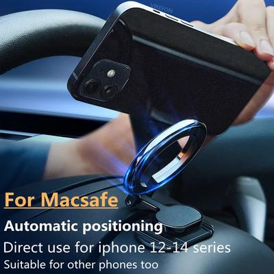 Universal Magnetic Car Phone Holder Stand Macsafe Metal Magnet Car Mount Support In Car For iPhone 14 13 12 Pro Max Mini Samsung