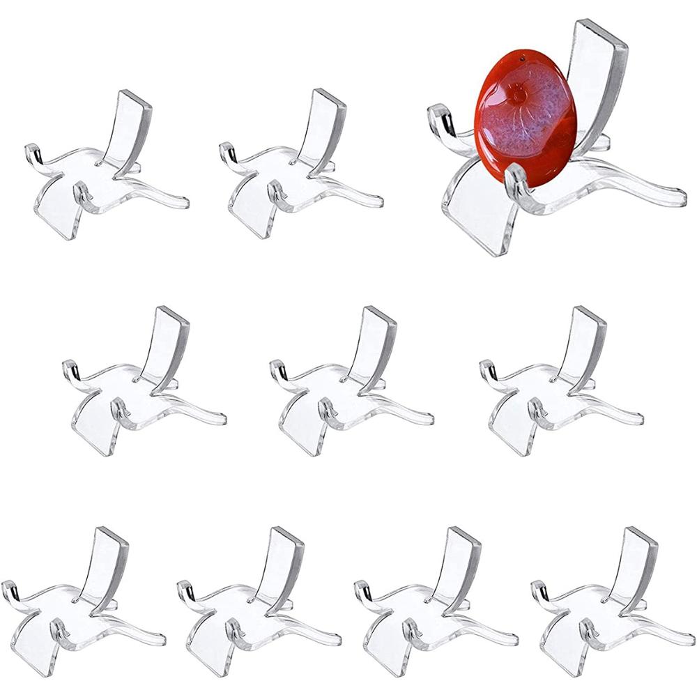 Coral Agate Geodes Small Collectibles Acrylic Easel Supporting Base Display Holder Mineral Stand