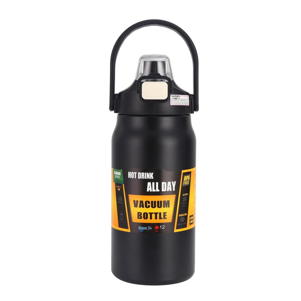 304 Stainless Steel Double-Layer Vacuum Insulated Sports Water Bottle - Dual-Drink, Large Capacity Travel Kettle