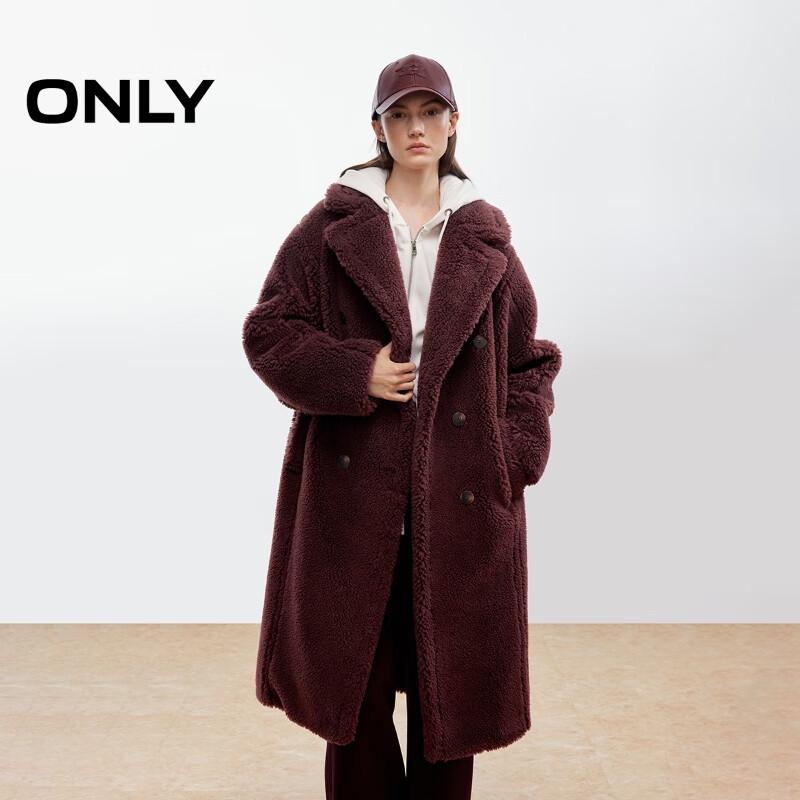 ONLY Women's 2025 Fall Double-Breasted Teddy Coat