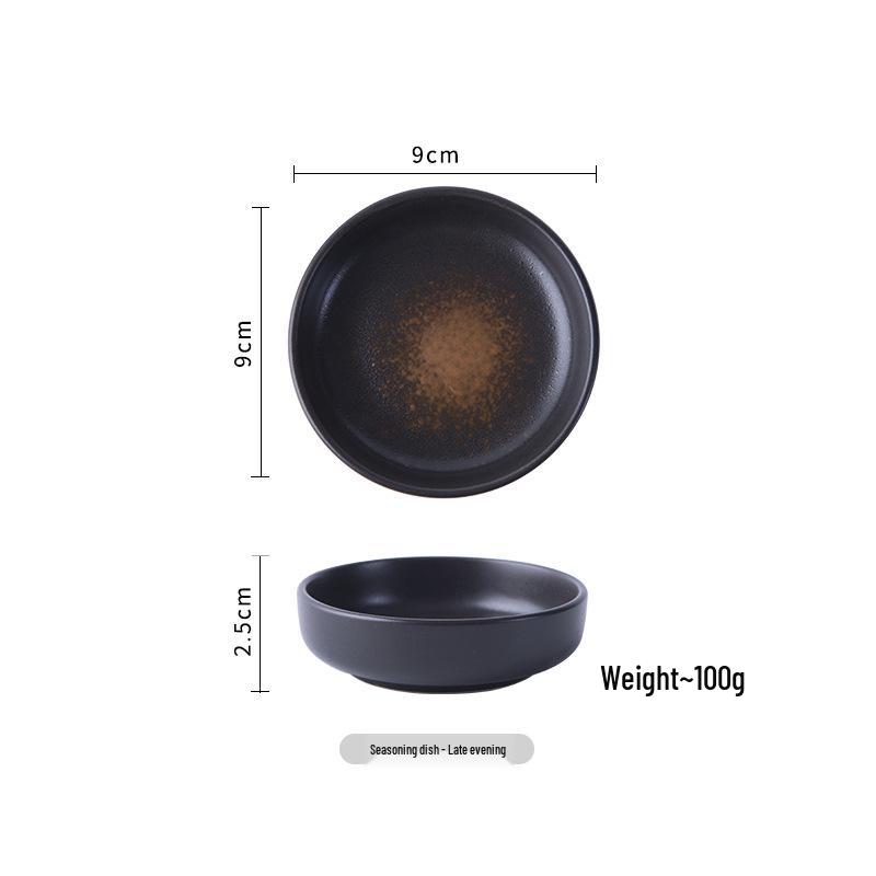 Round Japanese Creative Cute Small Seasoning Dish for Soy Sauce, Vinegar, Side Dishes, and Dipping Sauces.
