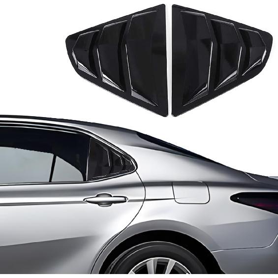 

for Subaru Crosstrek 2024 2025 Exterior Accessories Sporty Car Rear Side Window Louvers Air Vent Scoop Shades Cover Trim Blinds 2PCS(Bright Pitch For Camry 2018-2024