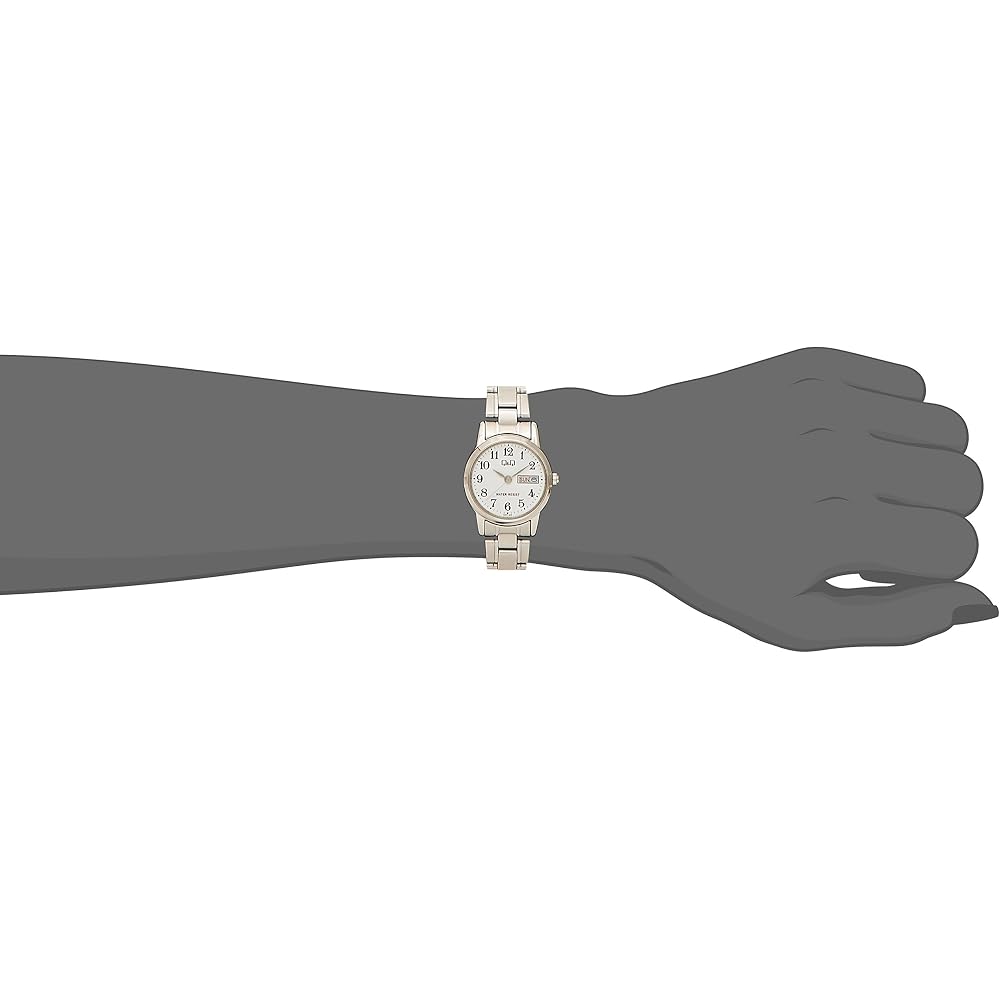 [Citizen Q&Q] Analog Waterproof Date Day Metal Band Watch A207-204 Women's White