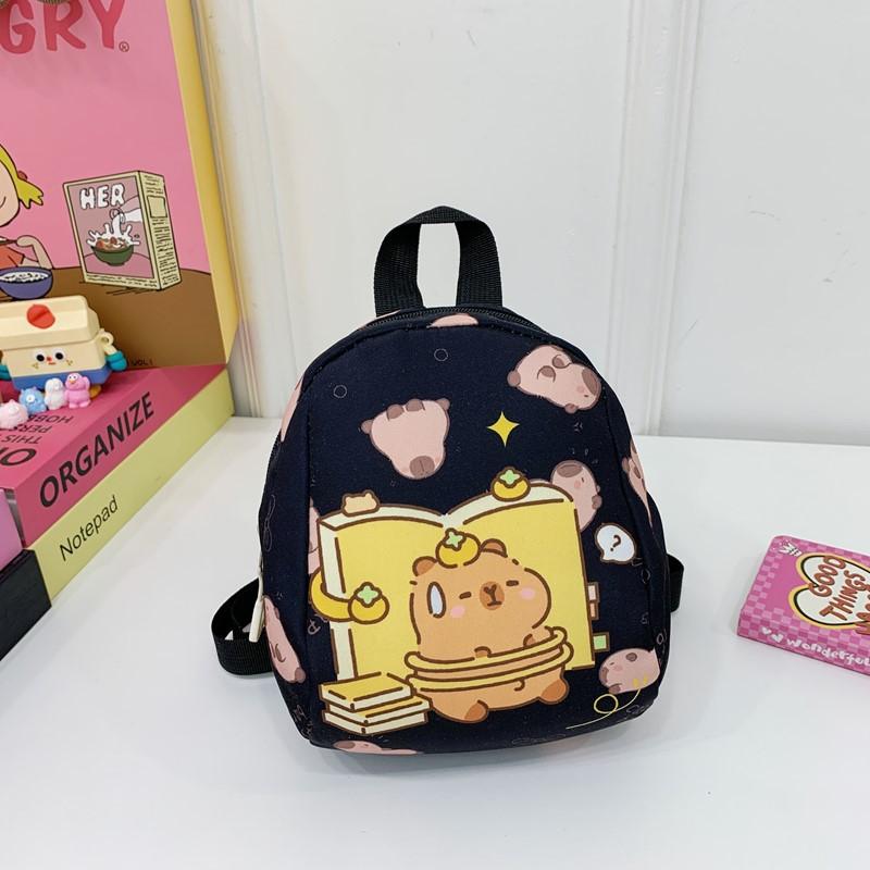 

School bag new love cartoon backpack versatile lightweight children s bag going out snack bag чорний
