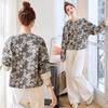 Women's Retro Print Round Neck Short Jacket - Spring 2025 Cotton Linen Design
