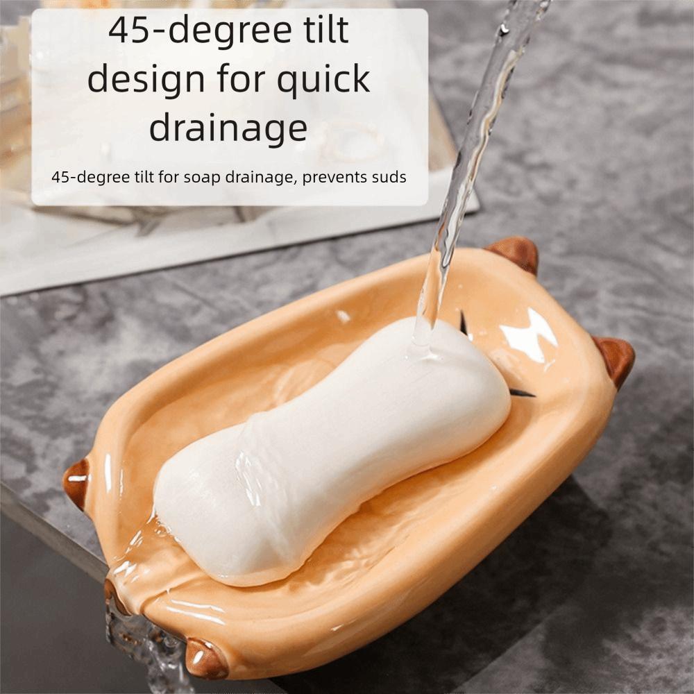 Ceramic Capybara Soap Tray Cartoon Soap Storage Rack Soap Organizer Soap Container  Soap Bars