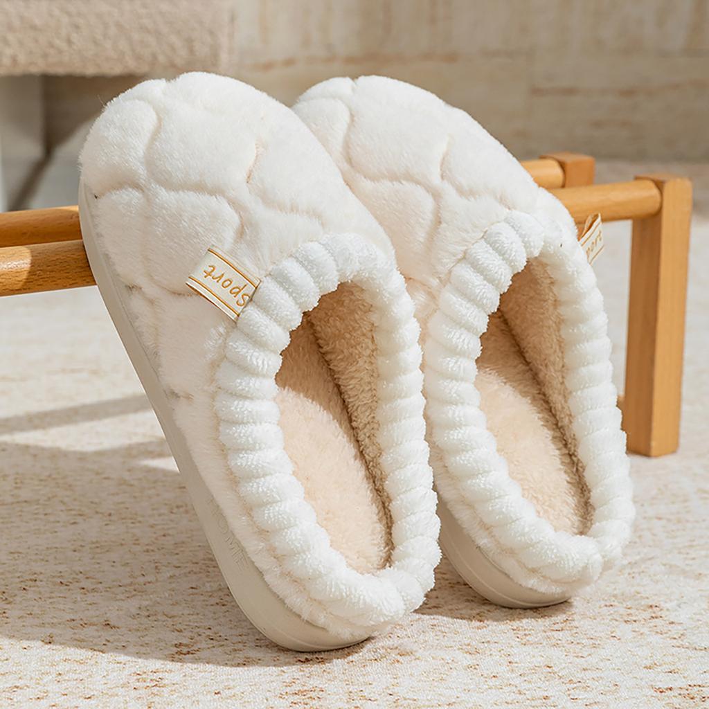 Women's Fashionable Diamond Shaped Cotton Slippers With A Poop Like Feel For Indoor Home Warmth House Slippers Women Washable