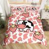 Top Milk Cow Duvet Cover King Queen Size Cute Cartoon Cows Bedding Set For Kids Farmhouse Rustic Animal Polyester Quilt Cover