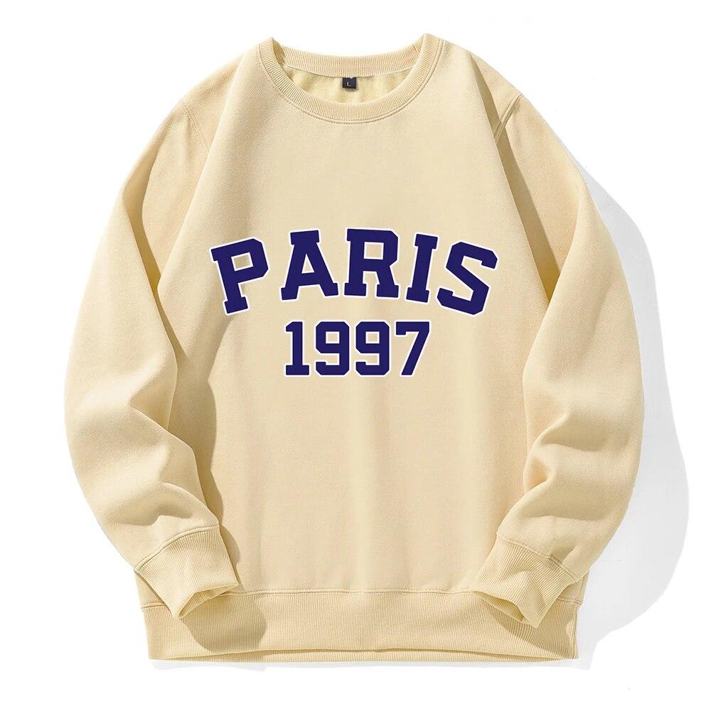Париж 1997 года толстовки с принтом Street City модные новинки унисекс классическая трендовая одежда свободная флисовая толстовка большого размера L 4873₽