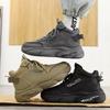 Fashion 2025 Autumn New Retro High-top Men Boots Non-slip Wear-resistant Work Labor Insurance Shoes Thick-soled Heightening Sneakers Men