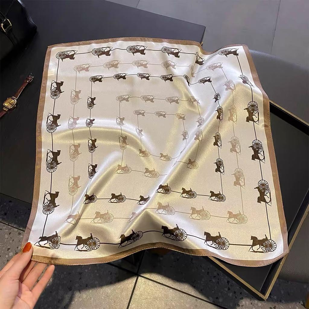 Simulation silk flower printing silk scarf square scarf high-end shawl sunscreen neck scarf headscarf scarf