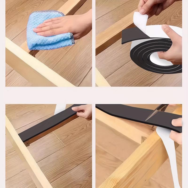 Desky postele Protiskřípací proužky Eliminace hluku DIY Silné protiskluzové podložky pod nábytek, Zvukotěsnící podložka Snižuje vibrace Stabilizuje postel