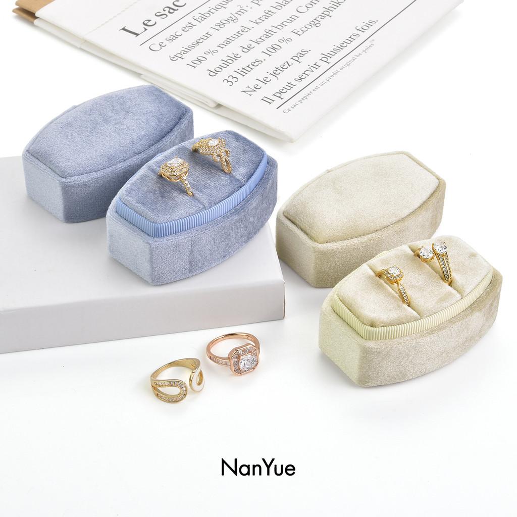 Jewelry Box Velvet Ring Organizer For Engagement And Wedding Gifts