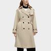 Fila Solid Color Polo Collar Casual Woven Mid-Length Coat Women Coats Stone Khaki F11W415708F-LK