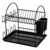 Two-Tier Mini Dish Dryer With Drainer Black 2301
