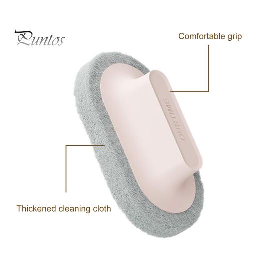 Kitchen Sponge Bathtub Cleaning Brush with Ergonomic Handle Corner Stain Removal Dish Washing Scrubber Scouring Pad