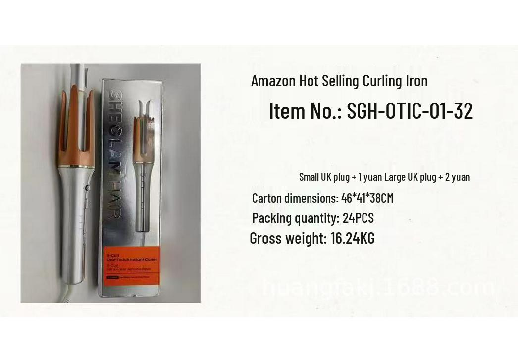 Automatic Curling Iron - Damage-Free, Negative Ion for Large Waves & Curls