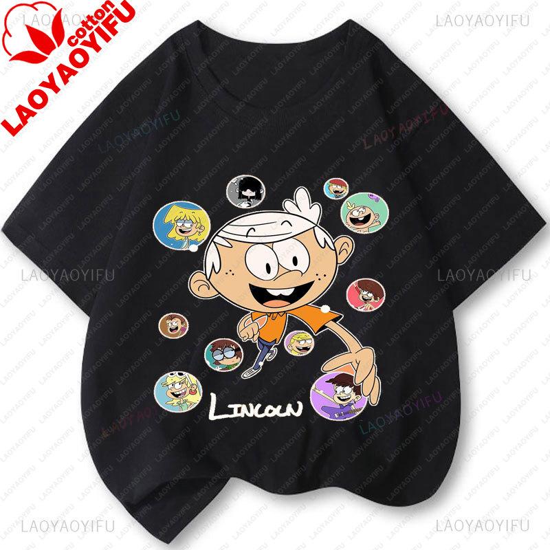 The Loud Houses Double Sides Printed T Shirt Summer Short Sleeved Cartoon Comedy Oversized Vintage Unisex Clothes Ropa De Mujer