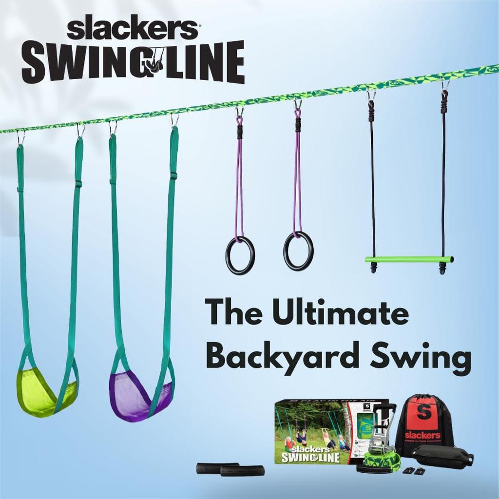 Slackers Swing Line - Turn a Healthy Tree Into the Perfect Backyard Swing Set - Slackers Tree Swing Line Kit - Great Tree Swing Addition To Any Yard