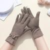 Women's Windproof Touch Screen Cycling Gloves - Velvet Cotton for Spring and Autumn