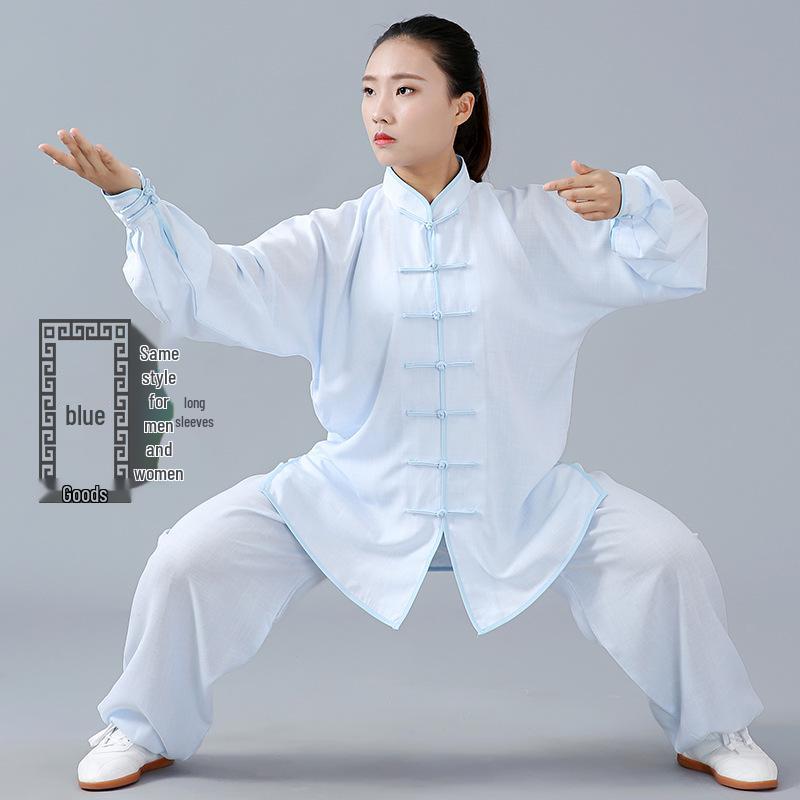 Unisex Cotton Linen Tai Chi Suit - Summer Martial Arts Practice & Competition Wear