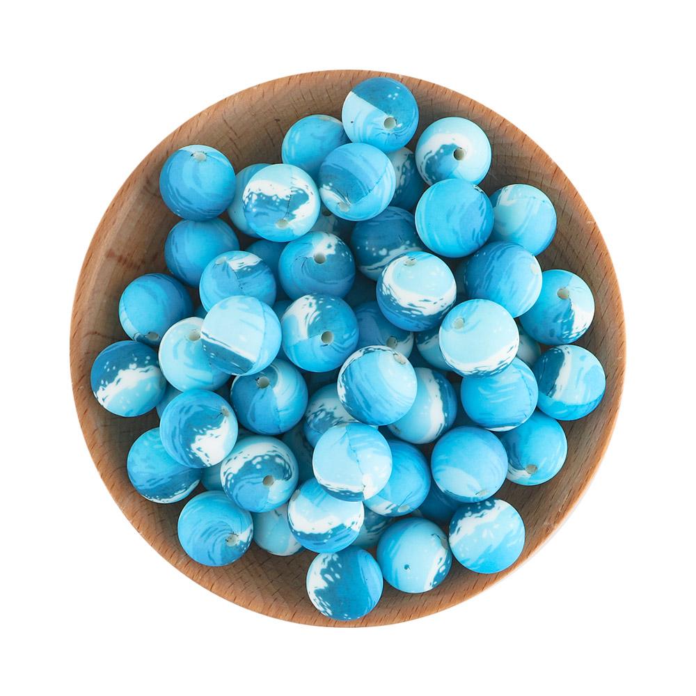 5Pcs 15mm Round Leopard Silicone Printed Beads For Jewelry Making DIY Keychain Necklace Bracelet Jewelry Accessories