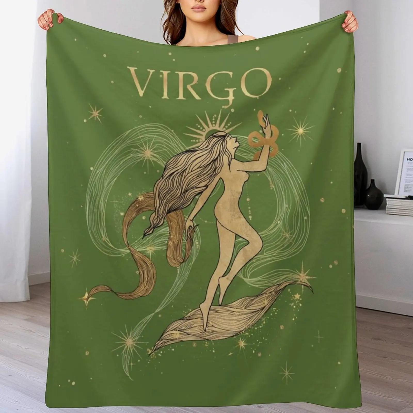 Virgo zodiac woman Throw Blanket Flannel Fleece Soft Warm Throw Blanket Size: 75*100cm, Weight: 230 GSM