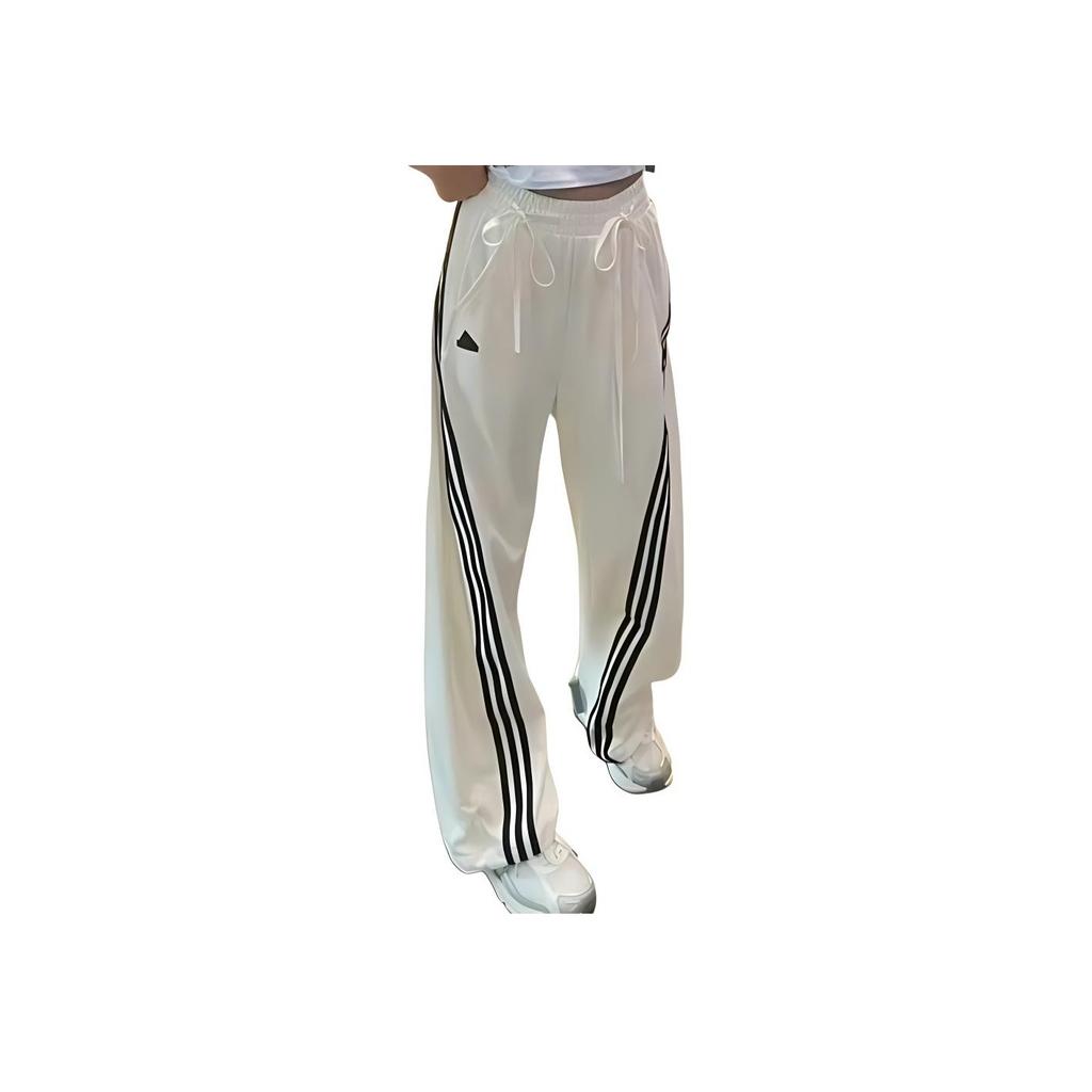 Adidas X Baby Collaboration Logo Pattern Striped Outdoor Sports Relaxed Fit Pants Women Bottoms Pink White JV9944