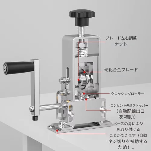 zmart Portable Wire Stripper, Manual Wire Stripping Tool, Compatible with 1-25mm Cables, Electric Peeling Machine, Hand Crank, Hand Drill, Cable Strip