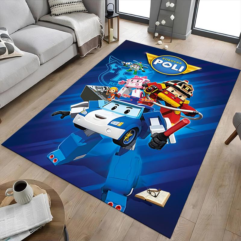 Robotic Car Adventure Carpet For Playroom Bedroom Living Room Sofa Home Decorkids Game Area Rug Nonslip Floor Mat