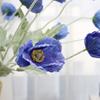 Feel moisturizing flocking poppy simulated flower hotel window setting props atmosphere fake flower