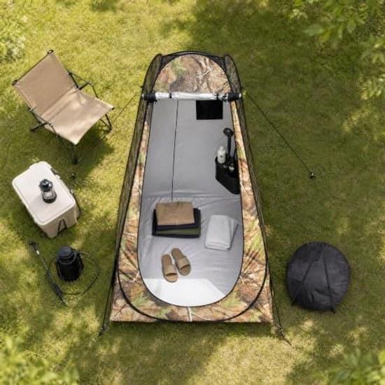 Pop-up Tent Changing Showering Simple One Person Foldable Privacy Protection Disaster Preparedness Supplies Fishing Leaf Pattern 2 Windows Tent.
