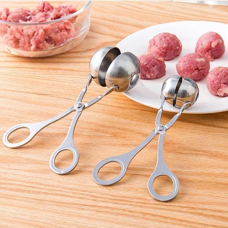 New S/L Code Kitchen Convenient Stainless Steel Meatball Clip DIY Fishball Rice Ball Making Mold Handheld Meatball Machine Cooking Tool