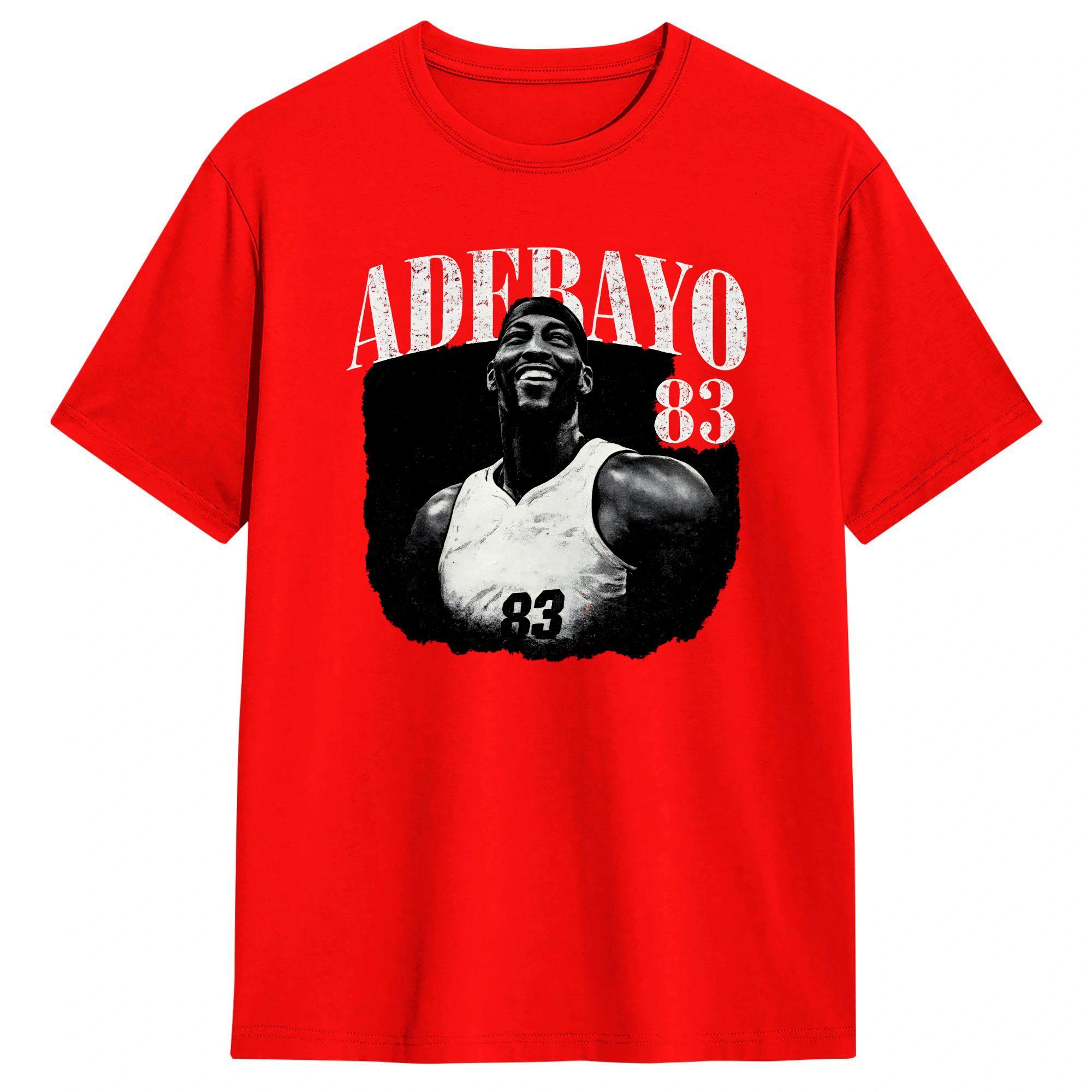 Bam Adebayo 83 T Shirt Summer  Trendy Cool TShirts Unisex 100 Cotton Crew Neck Plus Size Clothing Short Sleeves Y2K Funny Tops S