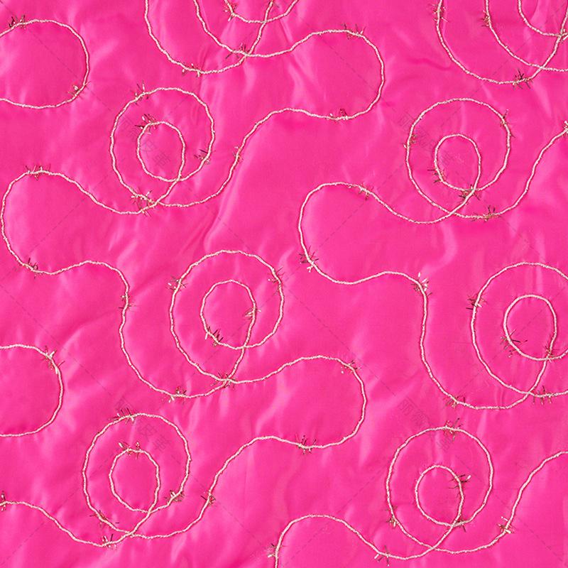 1M Polyester Quilted Embroidered Sequined Embroidered Fabric Quilting Cotton-padded Fabric for Down Jacket Bags Chirstmas Decor