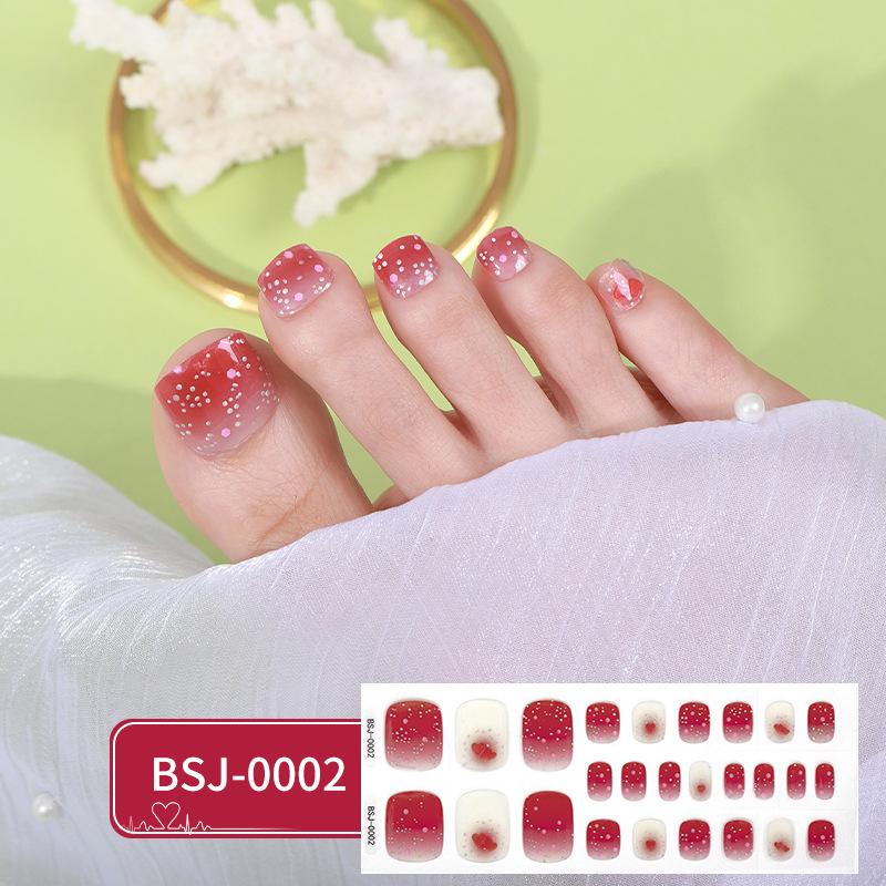 Gel Toenail Stickers Gel Manicure Stickers 3D Phototherapy Nails Semi-cured Toenail Stickers