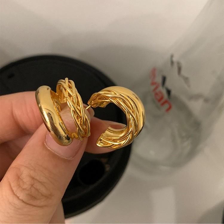 

C-образные металлические серьги-кольца для женщин, золотые круглые серьги-кольца, маленькие необычные серьги, модные ювелирные изделия Boucles D oreilles золотой