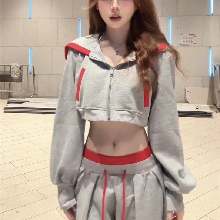 Women's American Spicy Girl Hoodie & Wide-Leg Pants Set - Autumn Sportswear