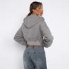 Women's Cropped Hoodie with Full Zip In Multiple Colors