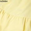 VONDA Women Strap Sleeveless Ruffled Casual Pleated Tank Tops