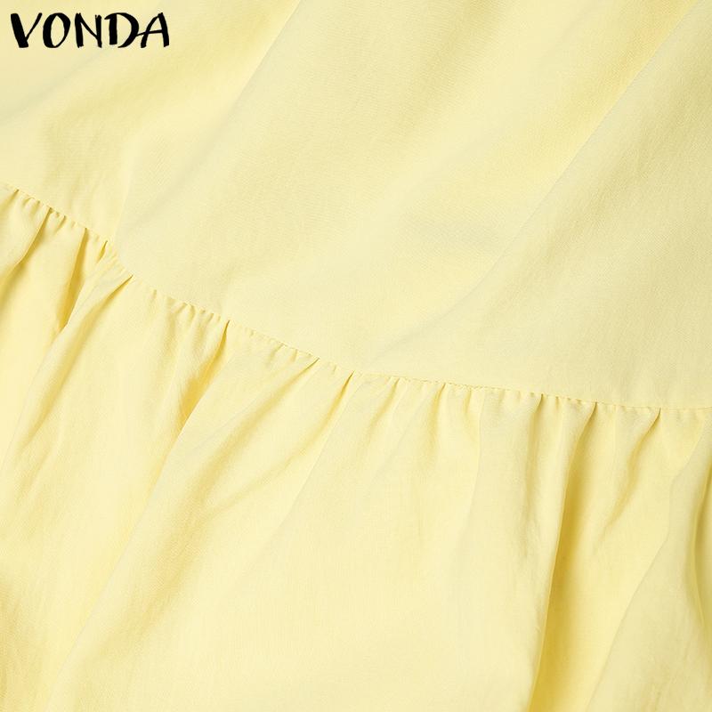 VONDA Women Strap Sleeveless Ruffled Casual Pleated Tank Tops