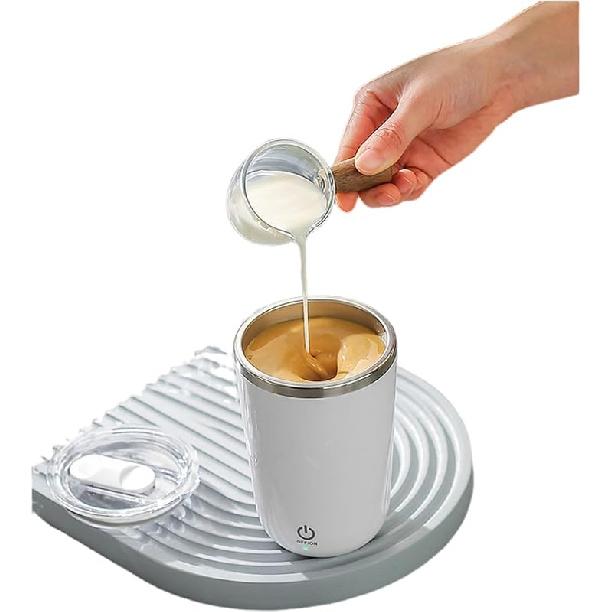 

Self Stirring Mug, Electric Automatic Stirring Coffee Cup with 304 Stainless Steel, Rechargeable Travel Mug for Hot/Cold Drinks, Perfect for Coffee, молочный белый
