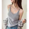 A Light, Loose, Straight Top, Pure Cotton U-neck, Laid-back Floral Floral Halter Top with A Base Layer, Versatile for Outerwear