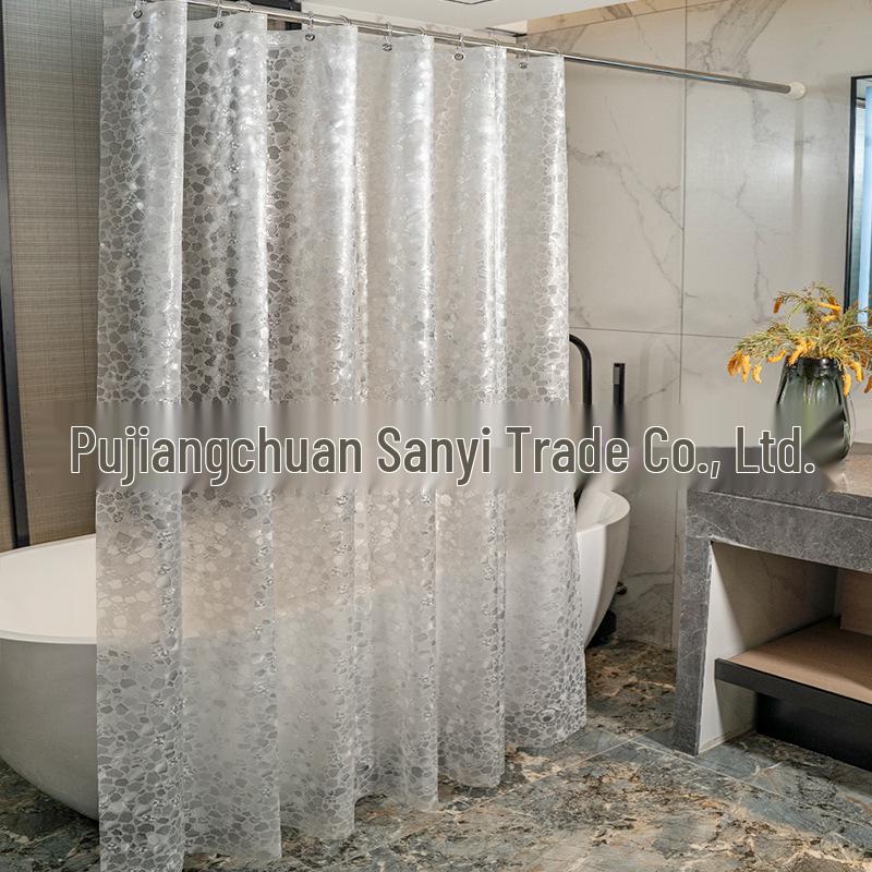 Blue Water Cube 3D PEVA Waterproof Shower Curtain