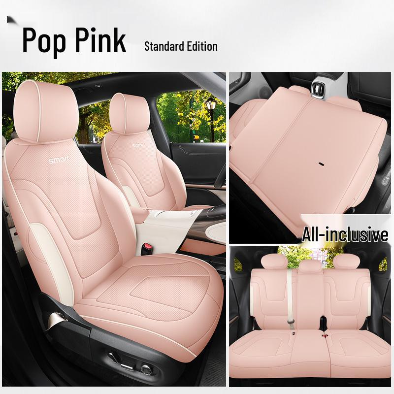 Smart Elf 1 Full Leather Car Seat Cushion - Universal Fit for All Seasons, Five Seats