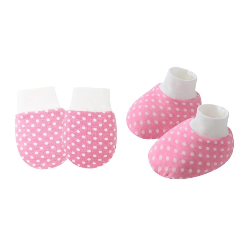Set of 1 Infant Cotton Mittens Anti Scratch Hand Cover Soft Breathable Warm Gloves & Socks for 0-6M Boys Girls