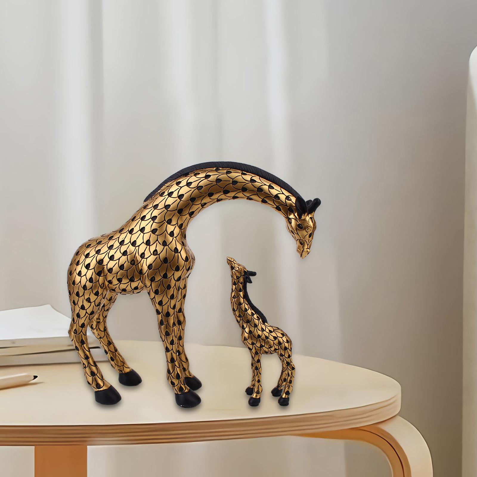 

Статуэтки семьи жирафов, стоящие фигурки, украшение стола, универсальная ручная работа из смолы для домашнего хозяйства, кухни, столовой, изящная