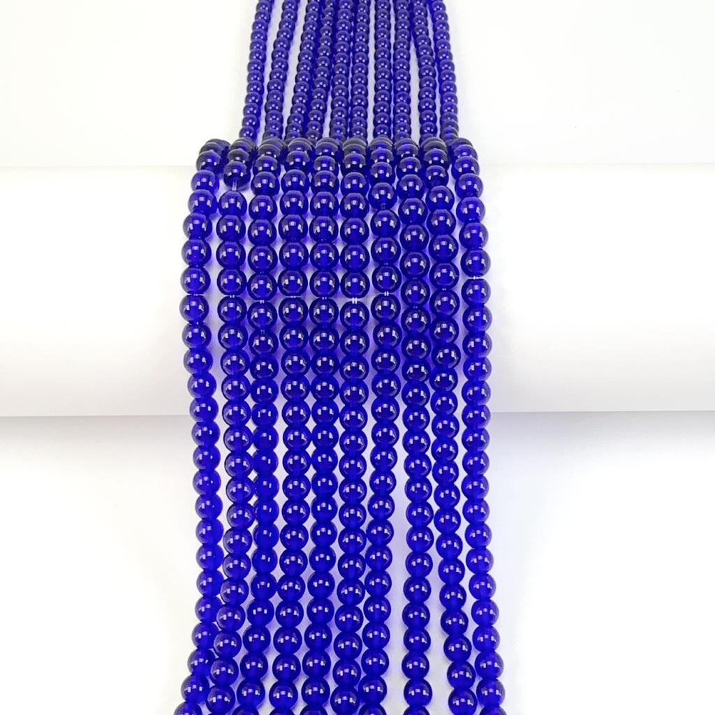 6mm Natural Glossy Round Bead Lampwork Glass for DIY Cell Phone Chains, Earrings, Hairpins, and Flower Stamens.