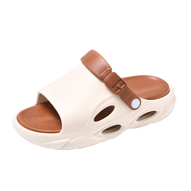 Fashion Summer Mens Fashion Beach Sandals Clogs Thick Sole Slipper Waterproof Anti Slip Sandals Flip Flops Non slip Soft EVA Hole Shoes