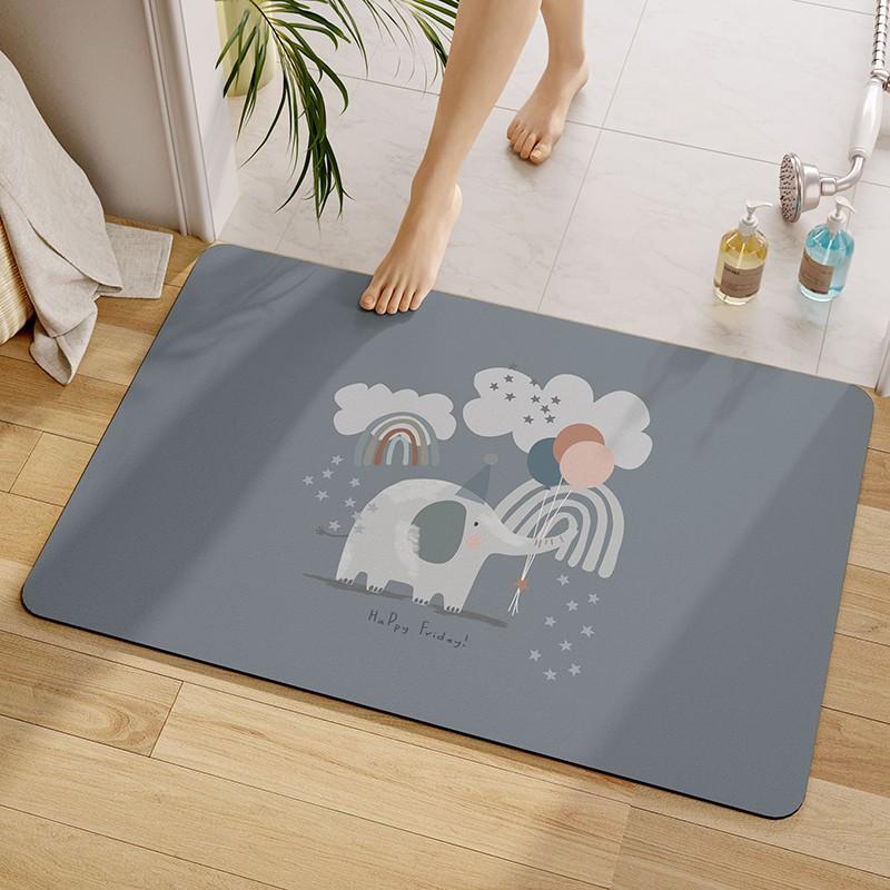 

Коврик для пола в ванной, нескользящий, с разделением влажной и сухой среды, с защитой от брызг, мягкий, с диатомовой грязью, педаль для двери унитаза, впитывающая накладка, легко сушится 40 * 60cm